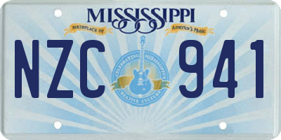MS license plate NZC941