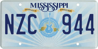 MS license plate NZC944