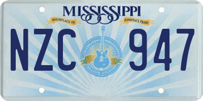 MS license plate NZC947