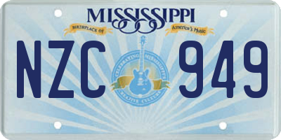 MS license plate NZC949