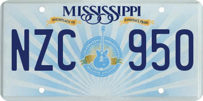 MS license plate NZC950