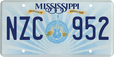 MS license plate NZC952