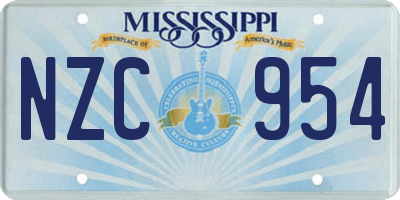 MS license plate NZC954
