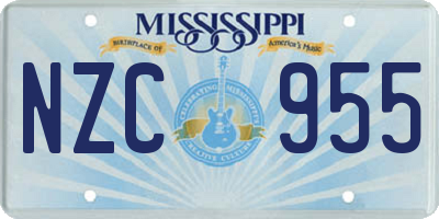 MS license plate NZC955