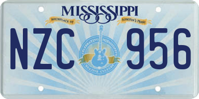MS license plate NZC956
