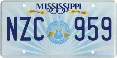 MS license plate NZC959