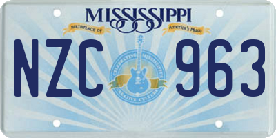 MS license plate NZC963