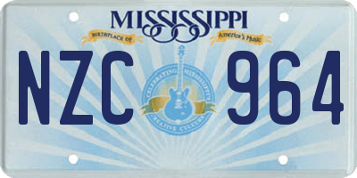 MS license plate NZC964