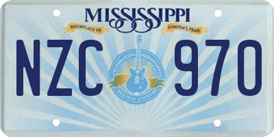 MS license plate NZC970