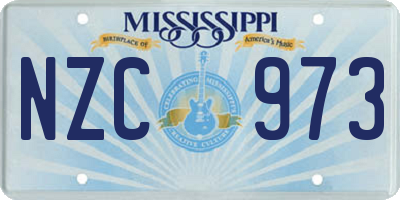 MS license plate NZC973