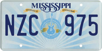 MS license plate NZC975