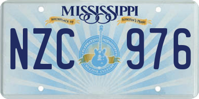 MS license plate NZC976