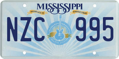 MS license plate NZC995