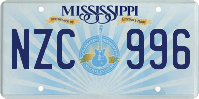 MS license plate NZC996