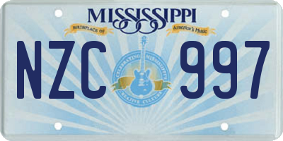 MS license plate NZC997