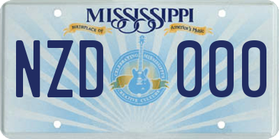 MS license plate NZD000