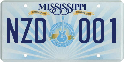 MS license plate NZD001
