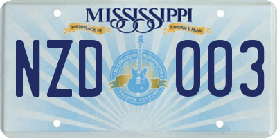 MS license plate NZD003