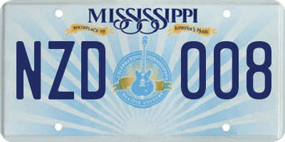 MS license plate NZD008