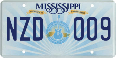 MS license plate NZD009