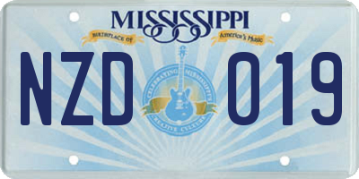 MS license plate NZD019