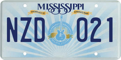 MS license plate NZD021