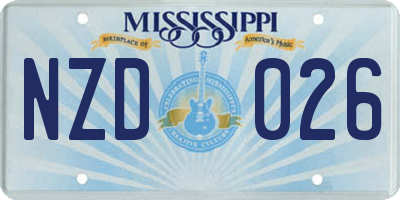 MS license plate NZD026