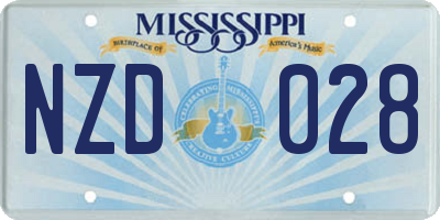 MS license plate NZD028