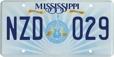 MS license plate NZD029