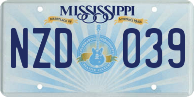 MS license plate NZD039
