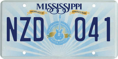 MS license plate NZD041