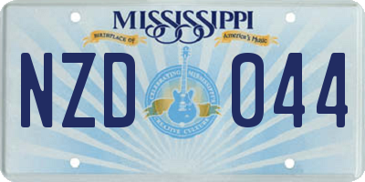 MS license plate NZD044