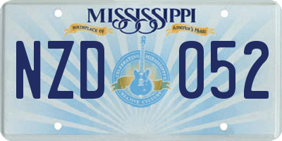 MS license plate NZD052