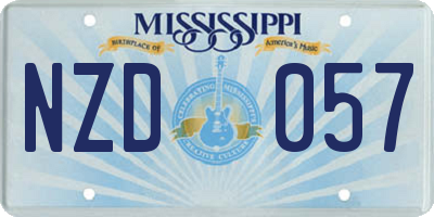 MS license plate NZD057