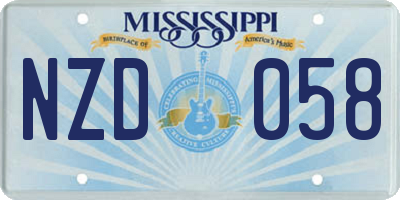 MS license plate NZD058