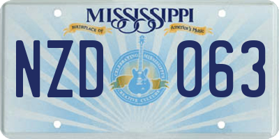 MS license plate NZD063