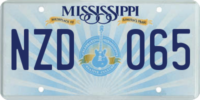 MS license plate NZD065