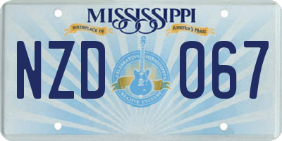 MS license plate NZD067
