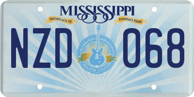 MS license plate NZD068