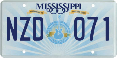 MS license plate NZD071