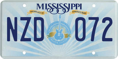 MS license plate NZD072