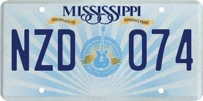 MS license plate NZD074