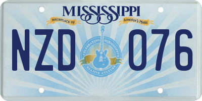 MS license plate NZD076