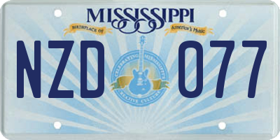 MS license plate NZD077