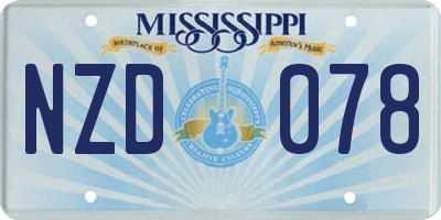 MS license plate NZD078