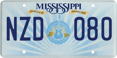 MS license plate NZD080