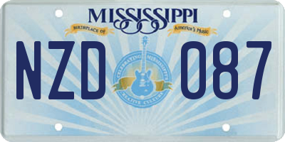 MS license plate NZD087