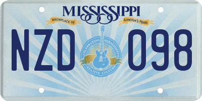 MS license plate NZD098