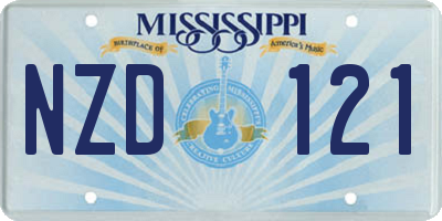 MS license plate NZD121