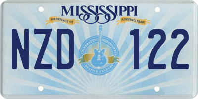 MS license plate NZD122